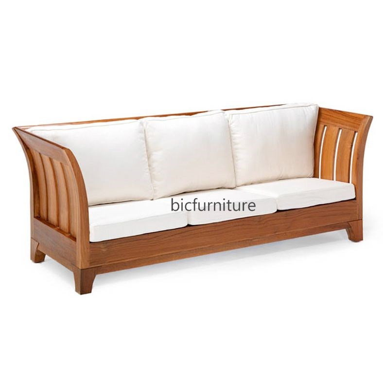Stylish Teak Wood 3 Seater Sofa For The, Wooden Couch For Living Room