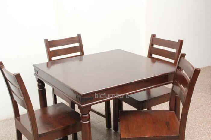 Teakwood square dining table set 6