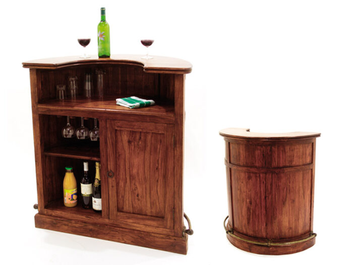 Wooden round bar cabinet 3