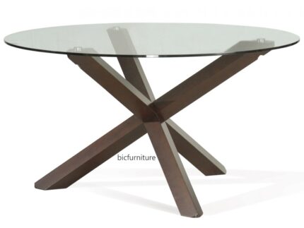 Round wooden cross dining table 1