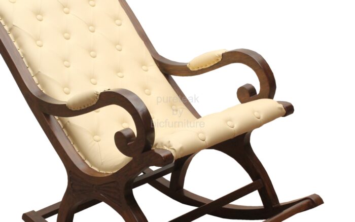 Teak comfortable cushioned rocking chair Mumbai