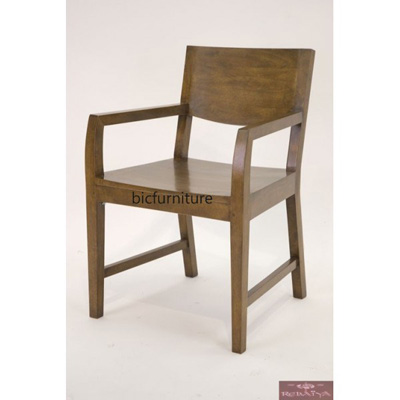 Wooden Arm Chair In Teakwood With Solid, Wooden Arm Chairs