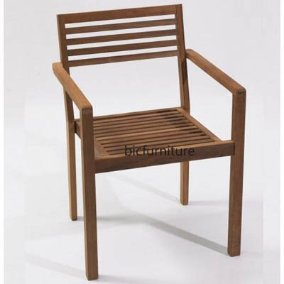 Wooden chair with arms strips 1