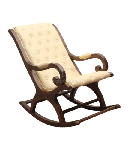 Wooden comfortable cushioned rocking chair