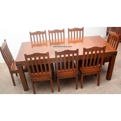 Seater Wooden Dining Set In Solid Teak, 8 Seat Wooden Dining Table