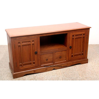 Wooden cheques tv cabinet 1