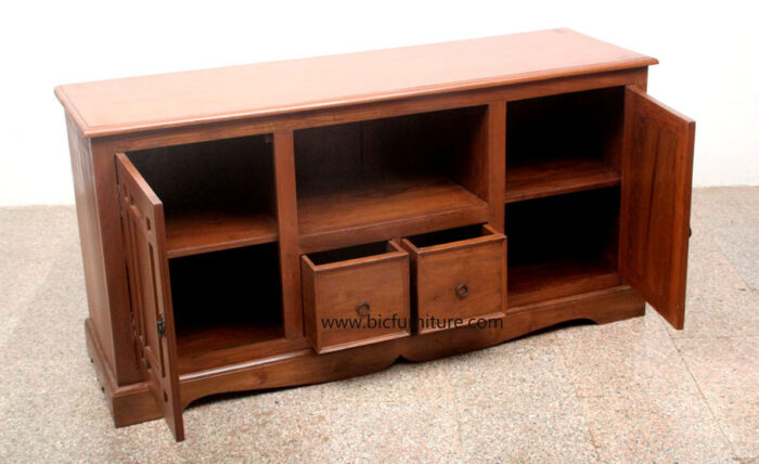 Wooden cheques tv cabinet 2