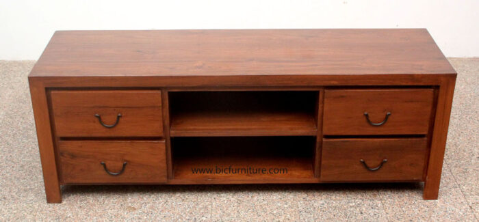 Wooden side drawers tv cabinet 4