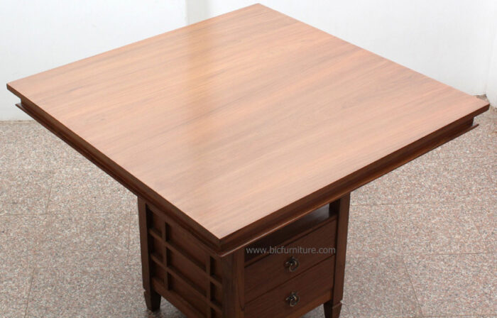 4  seater square teakwood dining table3
