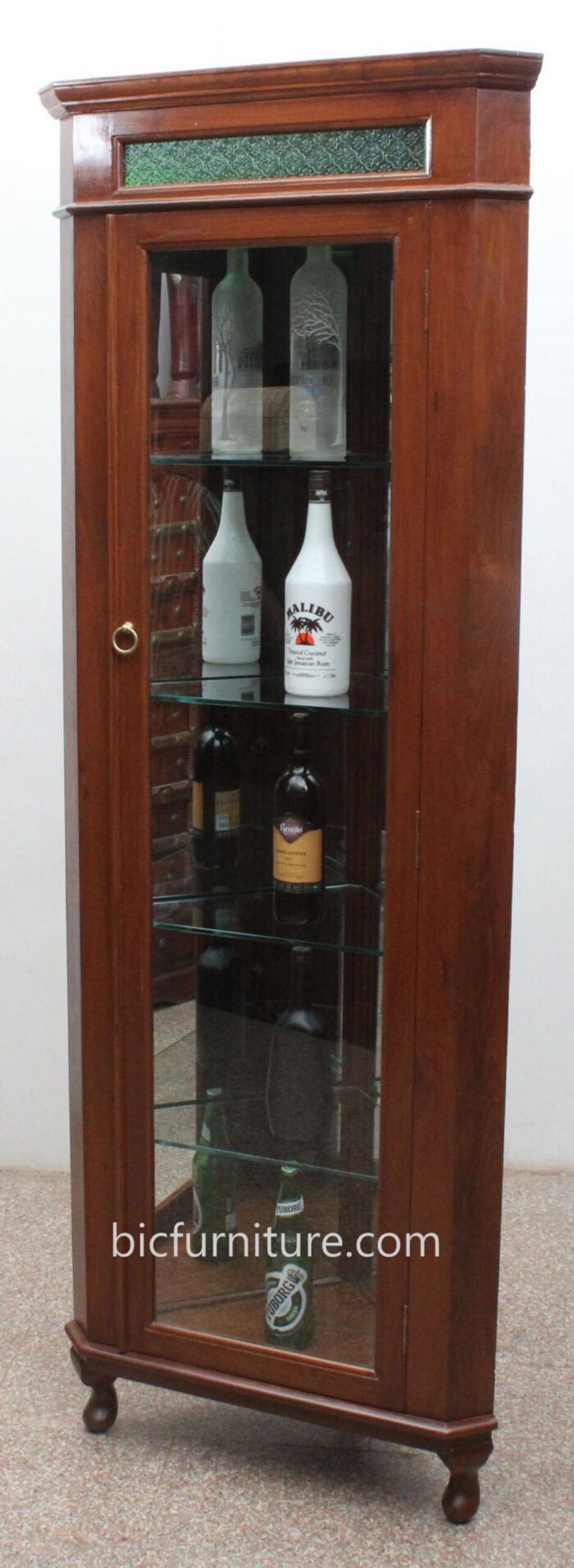 Corner display cabinet teak 1