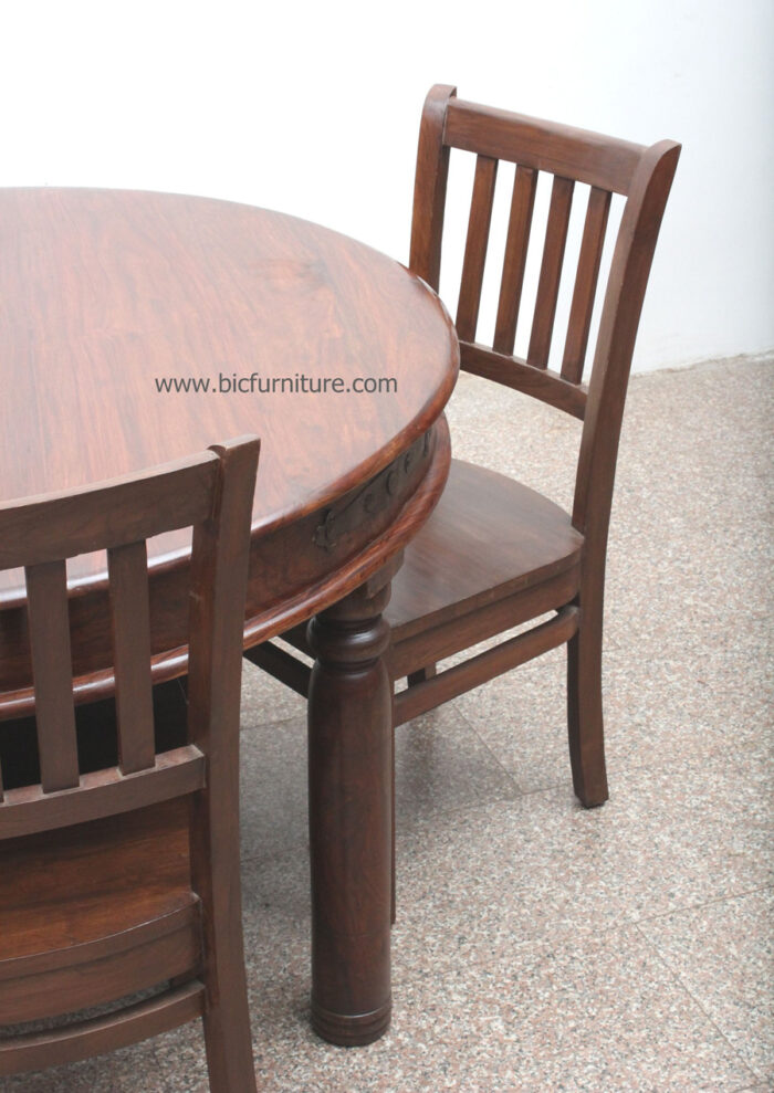 Round large wooden dining table 4 seater5
