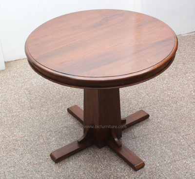 Round pillar teakwood dining table
