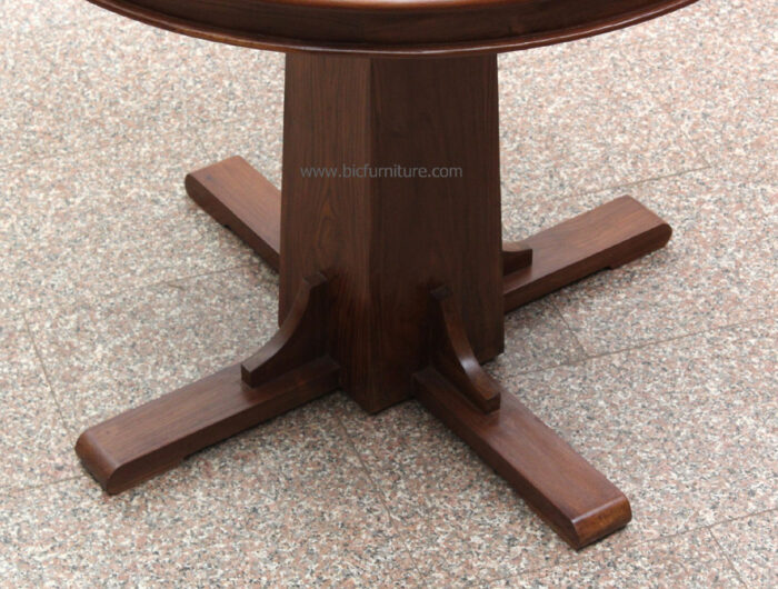 Round pillar teakwood dining table3