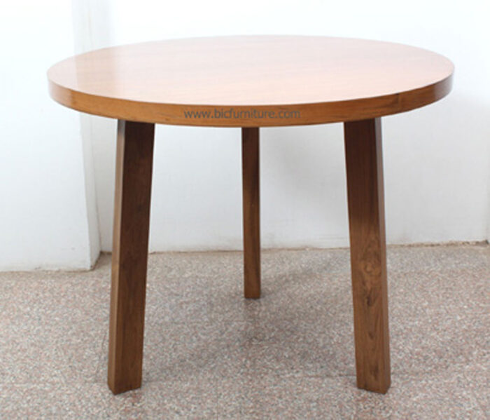 Round small teakwood  dining table1