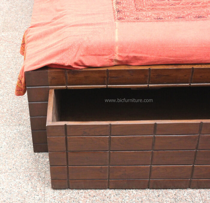 teakwood brick design double bed 4