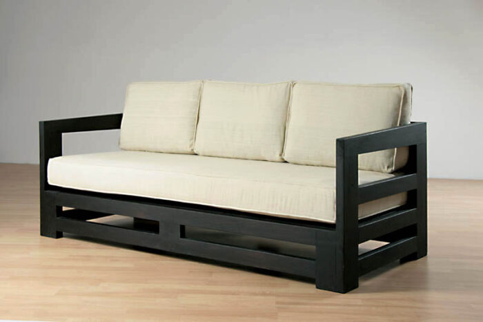 3 seater wood sofa