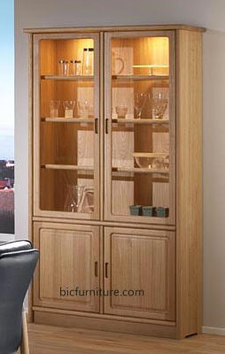 glass teak display cabinet1