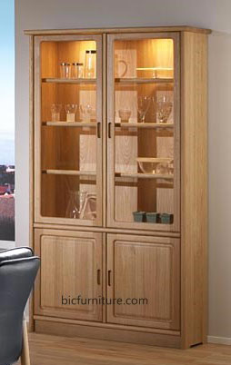 glass teak display cabinet1