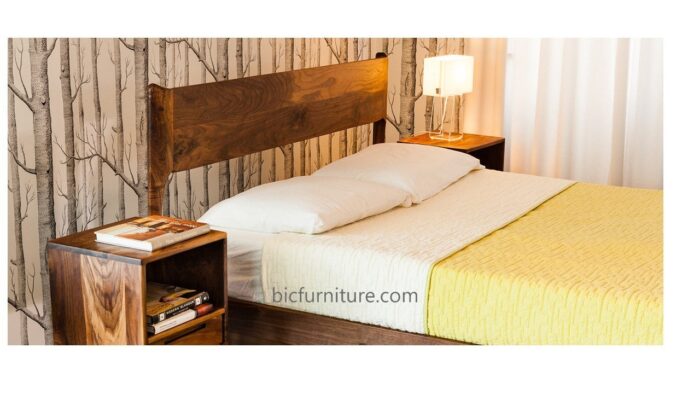 sleek wooden bedroom bedside set2