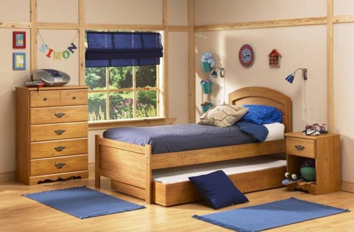Terrific Country Pine Kids Bedroom Furniture Set