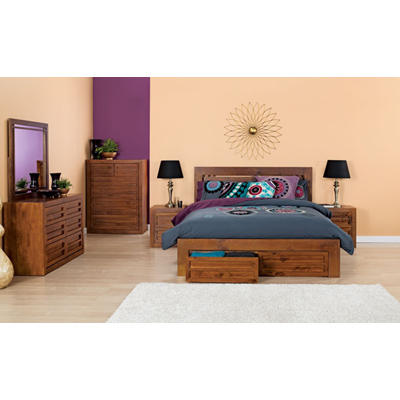 natural teak finish bedroom set 2