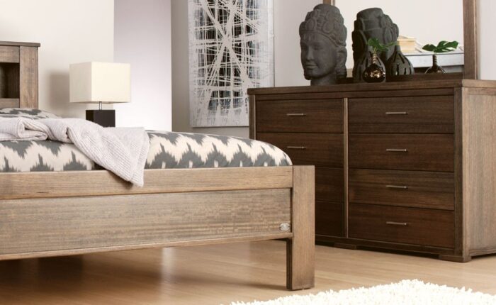 simple design teak fulll bedroom with dresser