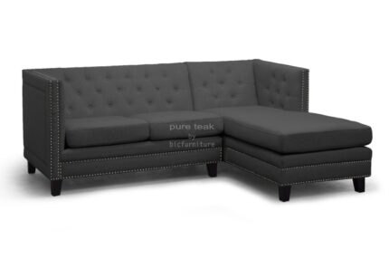 L shape teak fabric sofa set
