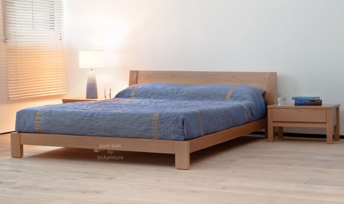 sleek teakwood bed