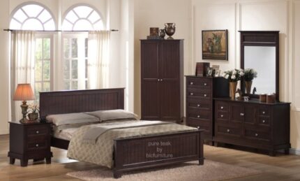 wooden dark bedroom set