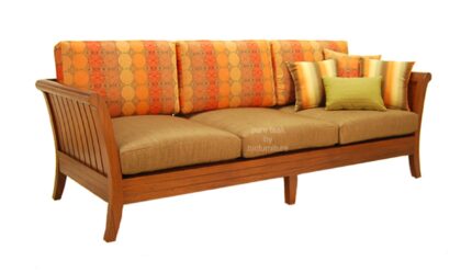 large teak sofa comfortable