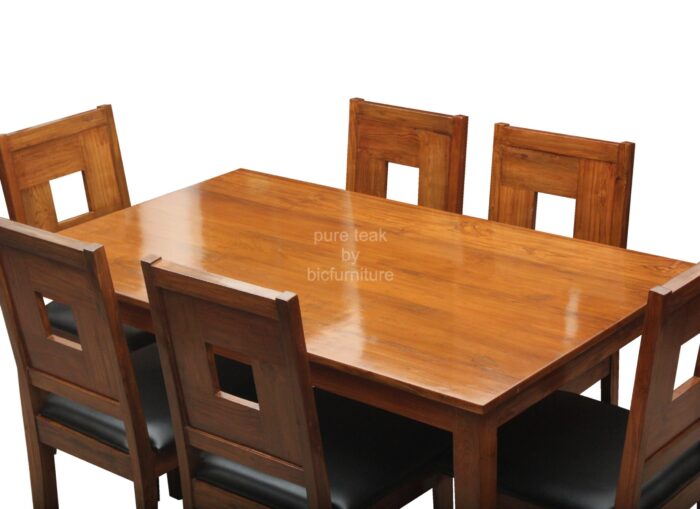 6 seater teakwood dining table