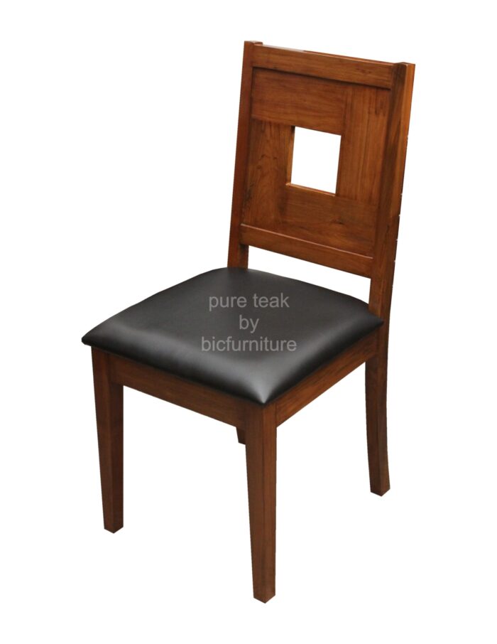 teakwood dining chair leather