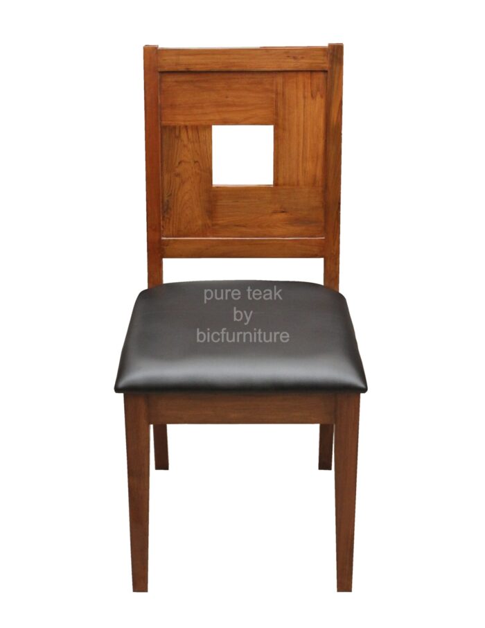 wood dining chair leather