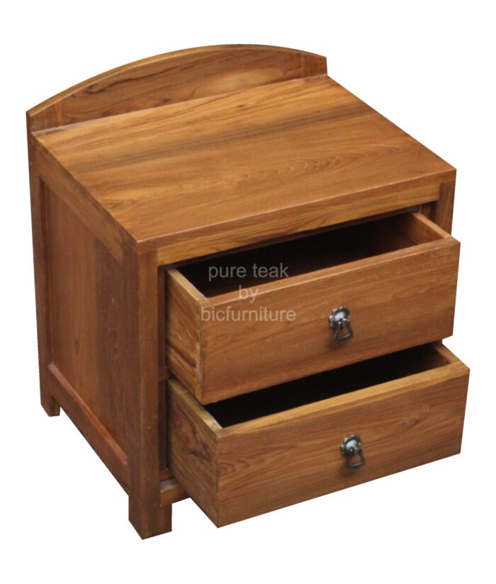 teak bedside cabinet 2 drawer