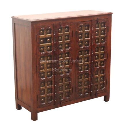 Brass cabinet antique sheesham wood
