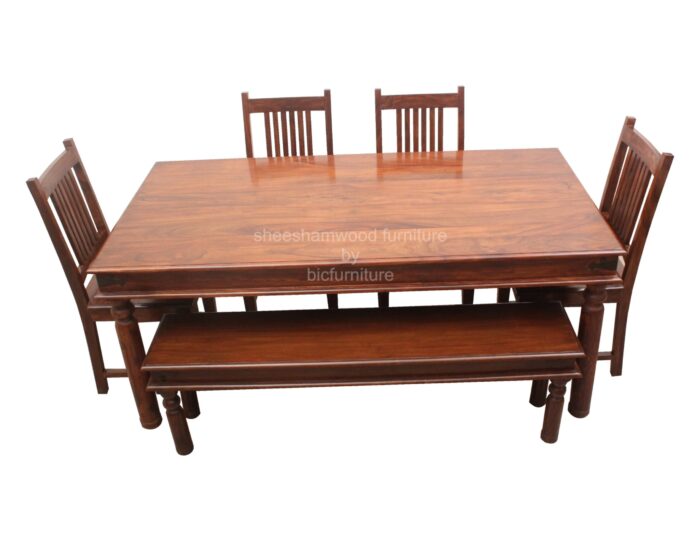 wood dining set with bench