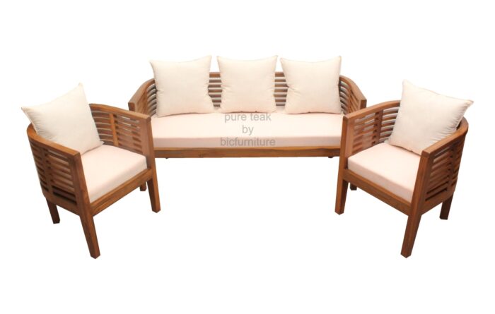 wooden round sofa set