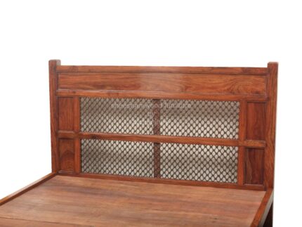 solid wood wood  wrought iron jali double bed