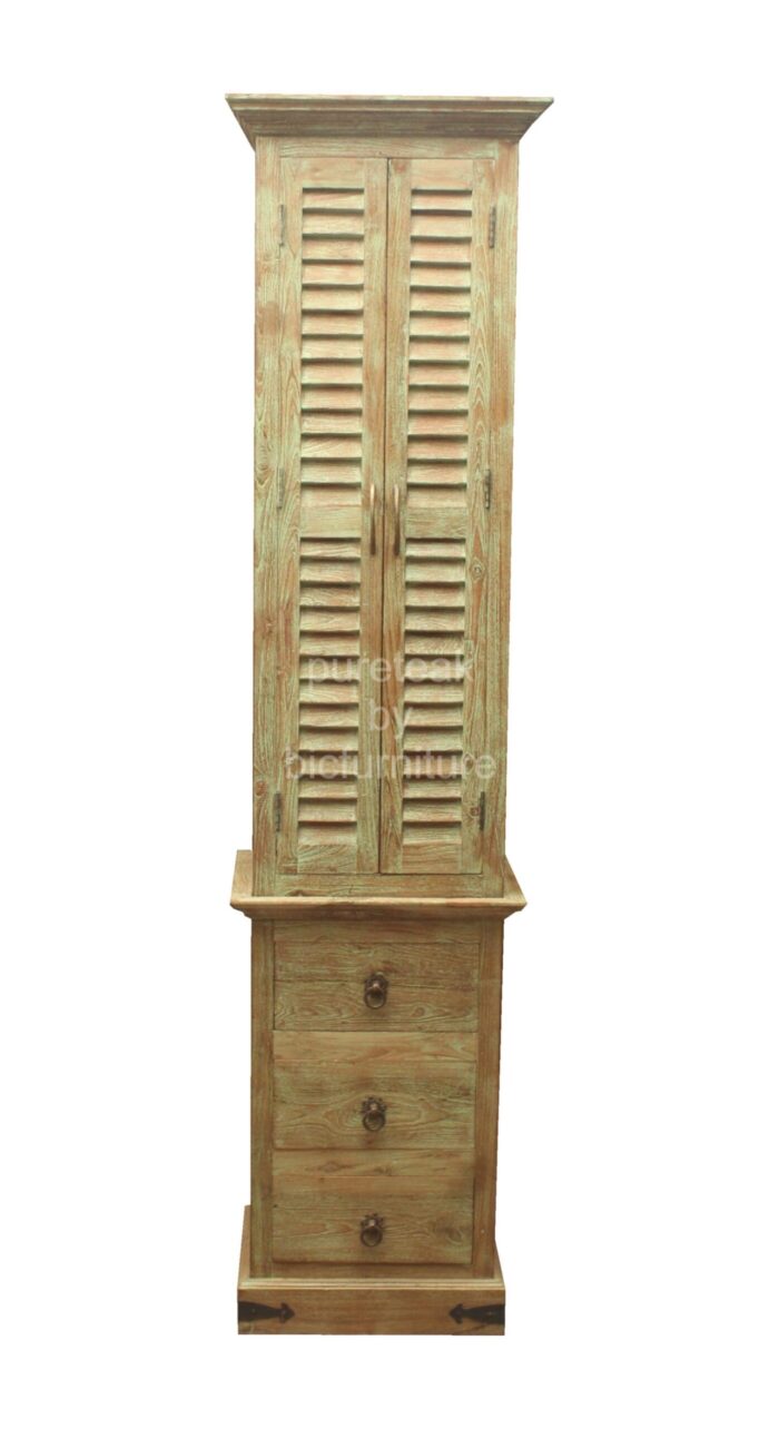 wooden antique finish tall cabinet