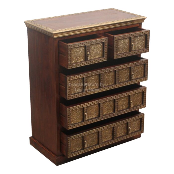 wooden brass dresser