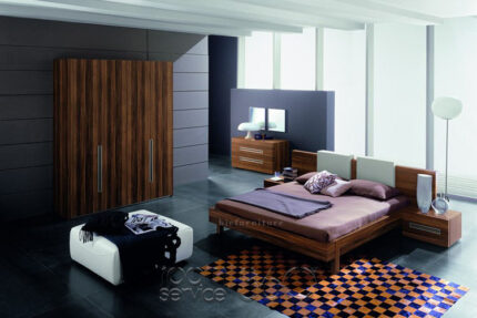 Modern design bed room set in pure teak wood