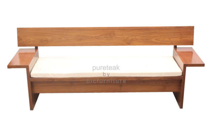 Sleek teak wood sofa copy