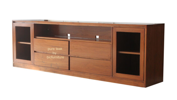 Teak wood 4 drawers 2 doors tv unit