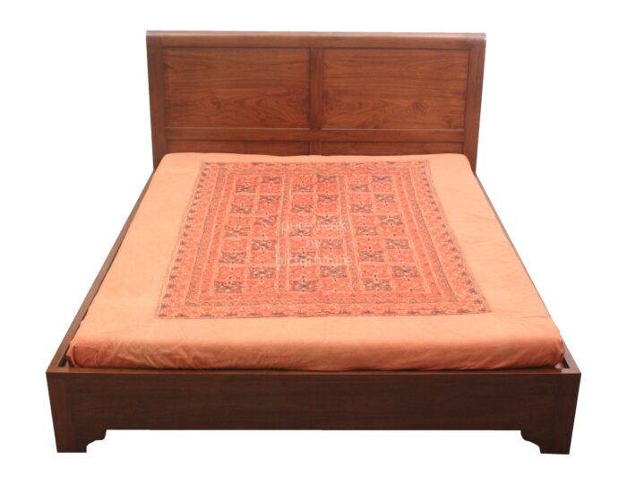 Teak wood bed with low height