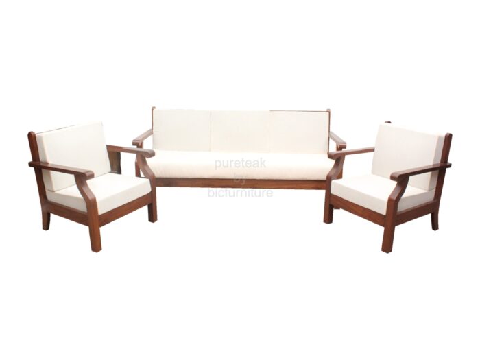 Teakwood curved handle sofa set