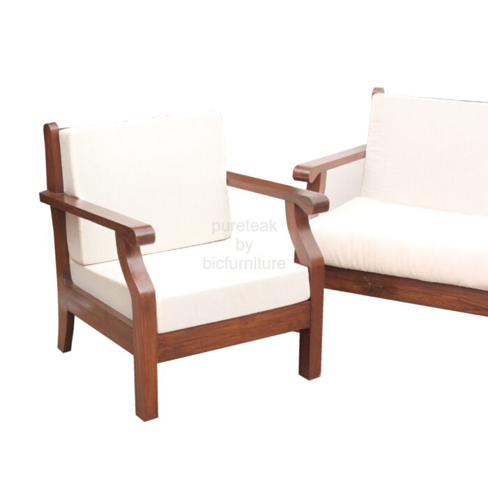 Wooden curved handle sofa set