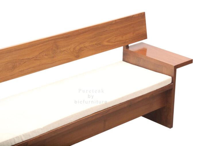 contemporary look sofa in pure teak wood