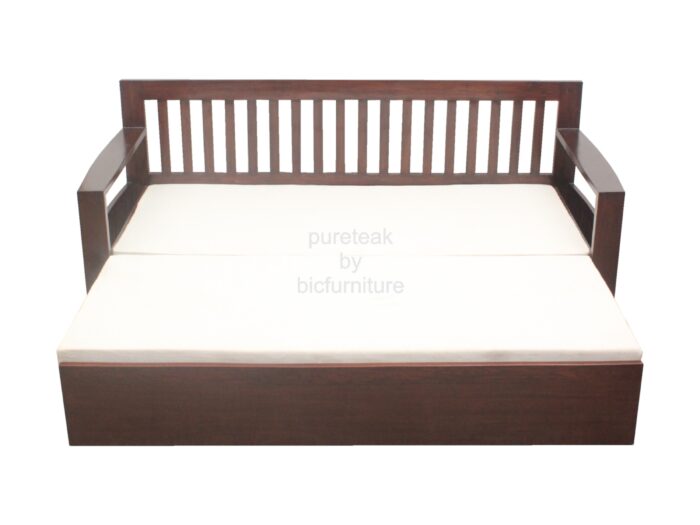 contemporary storage teak wood sofa cum bed withdouble bed mattress