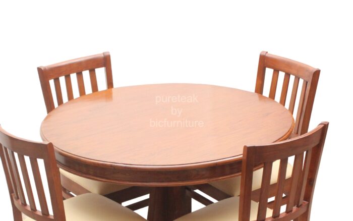 round dining set with 4 chairs curved back