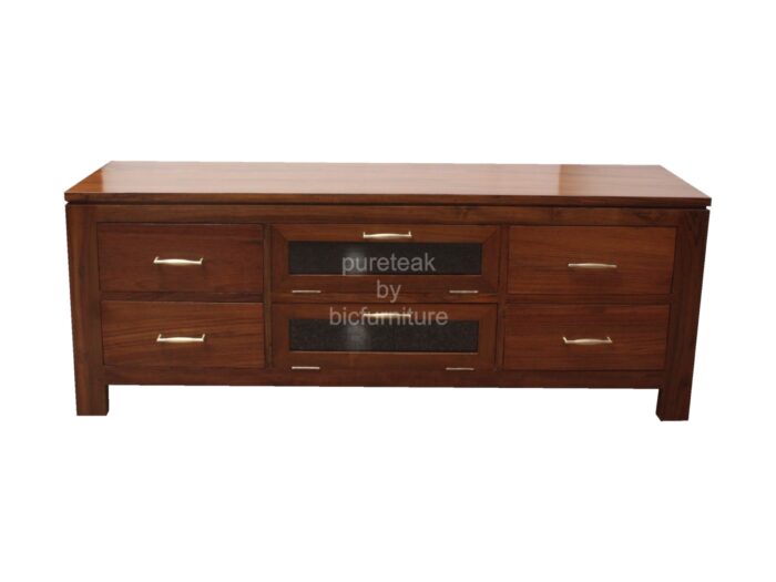 solid wood 5 feet tv cabinet with 4 drawers